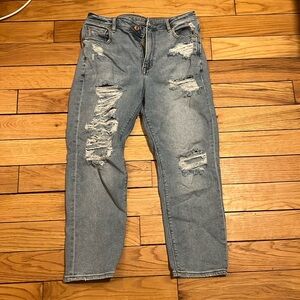 American Eagle ripped mom jeans